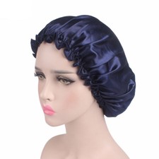 Women Elastic Night Sleep Hat Long Hair Care Chemo Cap Satin Bonnet Cap Headwrap