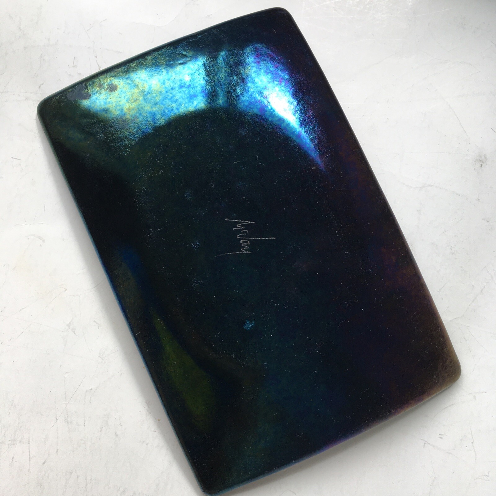 Kurt McVay Fused Dichroic Iridescent Studio Art Glass Sushi Plate