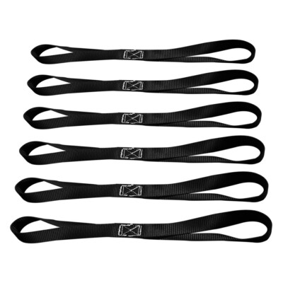 6 Pack 1'' x 18'' Soft Loop Tie Down Strap For Motorcycle Dirt-Bike ATV UTV  BLACK