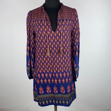 Forever 21 S Patterned Tasseled Tunic Top Short Dress Boho Bohemian NM