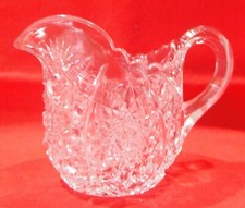 Antique Indiana Glass EAPG Child's Doll Toy Glass Creamer Oval Star Clear 300