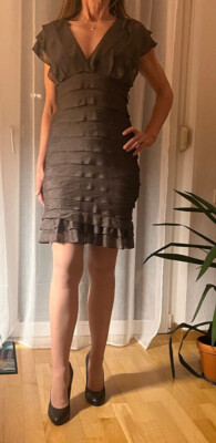 Sexy Kleid, Max Studio, Braunes kurzes Kleid, Grösse S