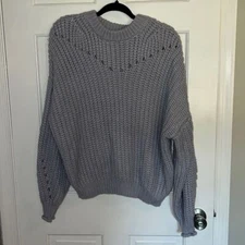 Elodie ballon sleeve chunky boho light purple sweater size medium