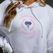 Whipped Cream Women s Light Weight Cropped Hooded Sweatshirt w/Embroidery Sz S