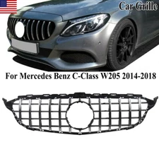 FOR MERCEDES BENZ C-CLASS W205 2014-2018 FRONT GRILL GLOSS BLACK PANAMERICANA GT