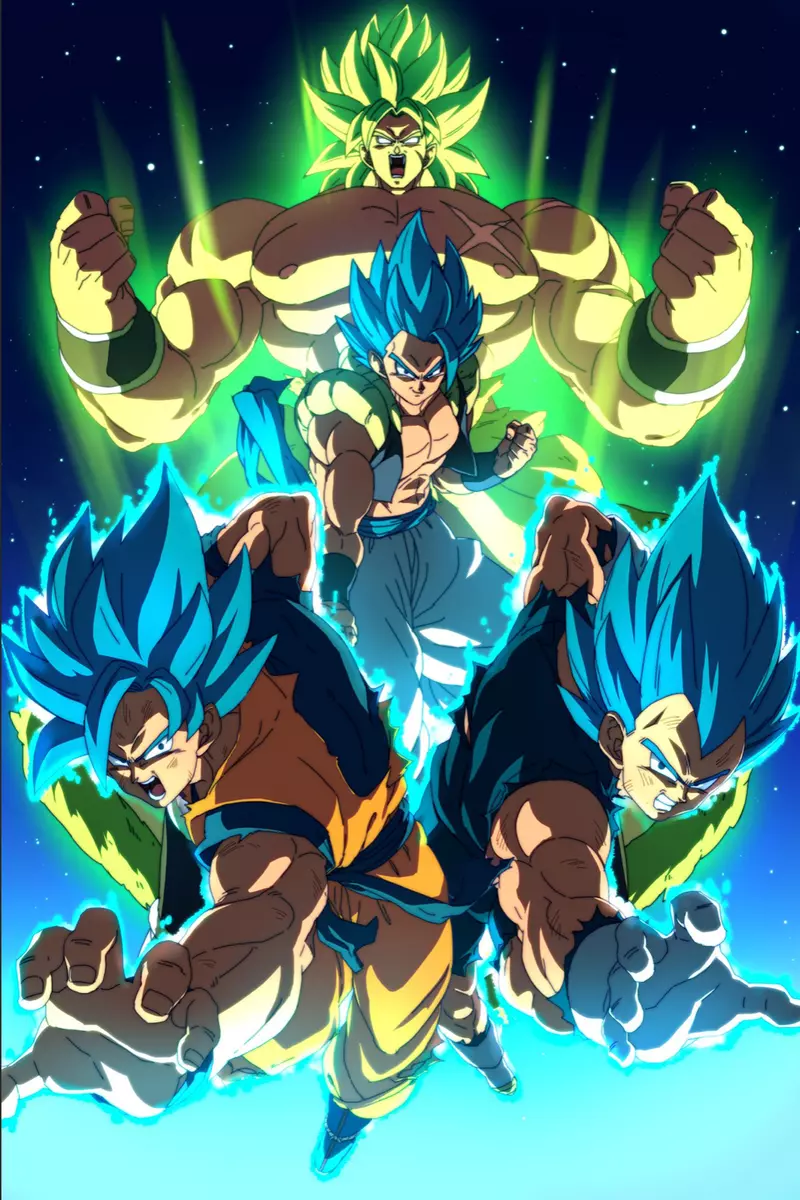 Dragon Ball Super Poster Broly Movie Vegeta Goku Vegeto Blue 12inx18inches