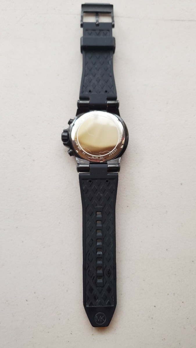 MICHAEL KORS DYLAN,BLACK TONE, SILICONE BAND,CRYSTAL,CHRONO WATCH-MK8427 Michael Kors | Accessories | Michael Kors Dylan Mk8427 Rose  main image 4