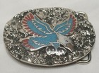 VTG SSI FLYING EAGLE Belt Buckle Turquoise Coral Western NATIVE