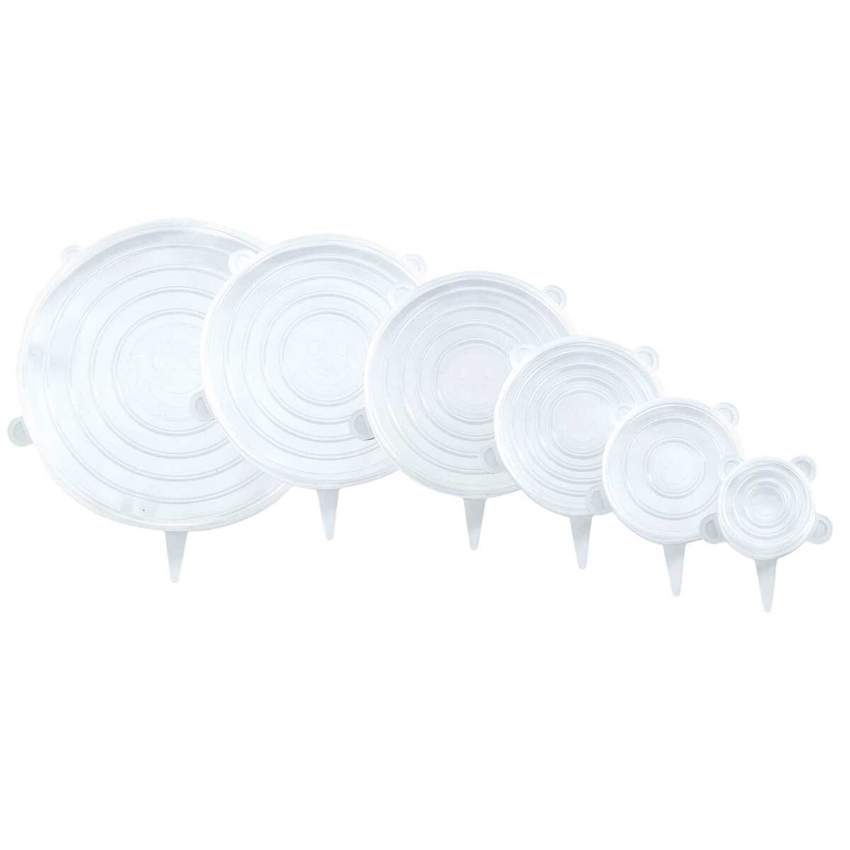 MAXIMEX Silikon Abdeck Hauben STRETCH 6 er Set Töpfe Gläser Dosen sehr elastisch