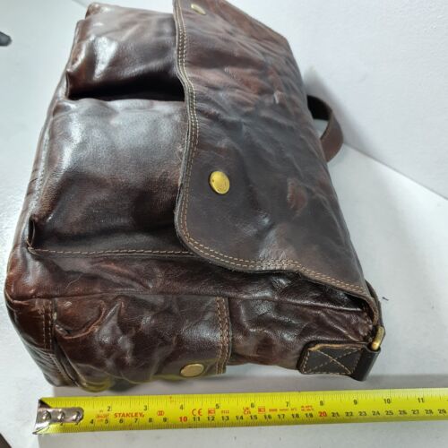 ROWALLAN Leather Satchel Messenger Bag Crossbody Logo Tote Shoulder Vintage - Picture 23 of 24