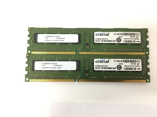 Crucial 4GB (2x2GB) CT25664BA1339.C8F1D 240-Pin DIMM DDR3 Desktop Memory - Picture 2 of 3