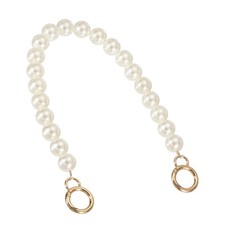 Imitation Pearl Purse Strap 16" Handbag Chain with Spring Clasp 16mm