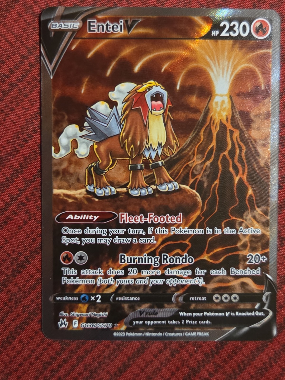 Entei V GG36/GG70 Crown Zenith: Galarian Gallery Holo - NM