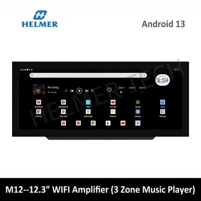 HELMER 12.3  Touch Screen WIFI  Wall Amplifier, Digital Stereo Audio Amplifier