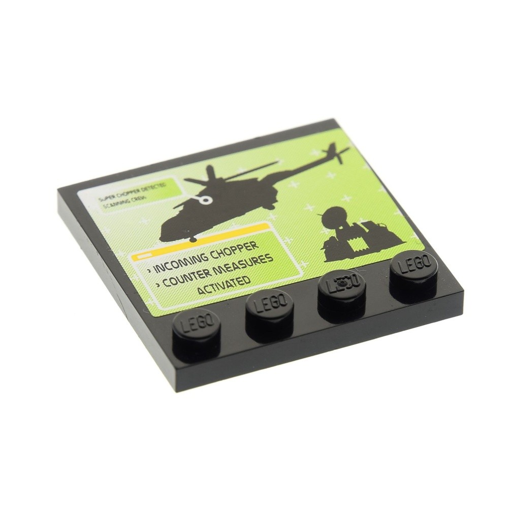 1X Lego Tile Modified 4X4 Black Studs On The Edge Helicopter 8971 6179PB021