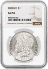 1878 CC Carson City $1 Morgan Silver Dollar NGC AU55 Key Date Coin