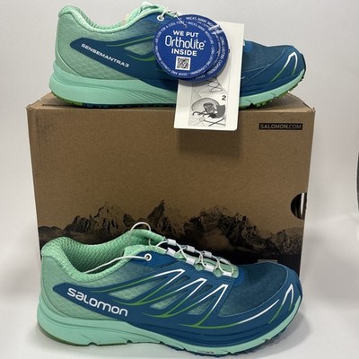 Salomon Sense Mantra 3 Womens Size 7.5 Blue  Tonic Trail Running Shoes Sneakers