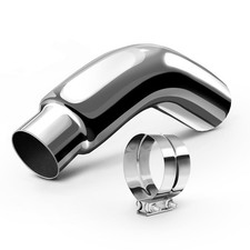 5 Diesel Exhaust Tip Elbow 5 Inlet 6 Outlet Long Chrome With Clamp