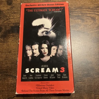 Scream 3 (VHS, 2000) Red Box Bonus Edition 90s Horror Ghostface