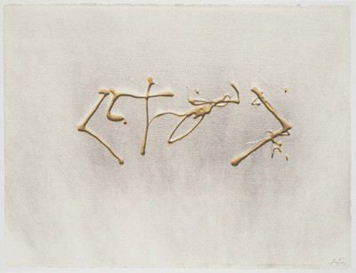 Antoni TAPIES: Erhabene Schrift - Signierte Lithographie
