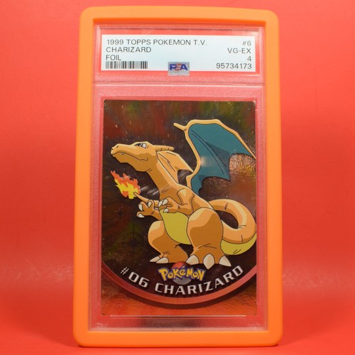 Pokémon Topps English Card Series 1 1st Print Blue #06 Charizard Foil Holo PSA 4