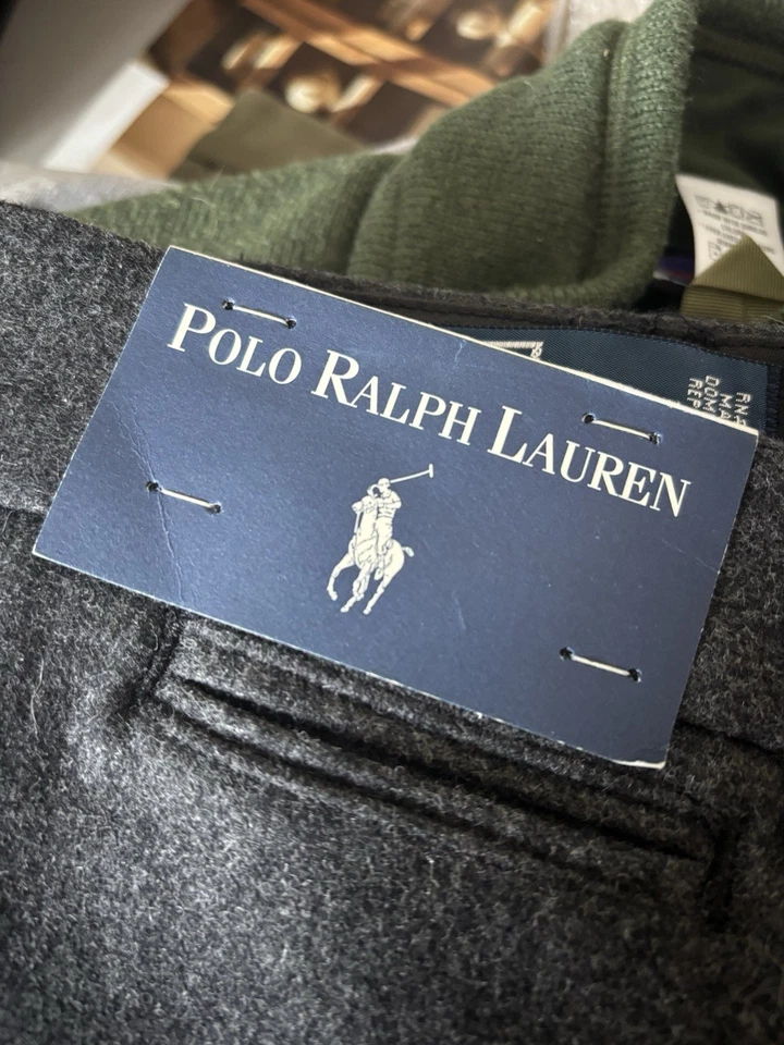 Vtg Deadstock NWT Polo Ralph Lauren Mens Wool Flannel Trouser Pants 33x32 - Image 2 of 4