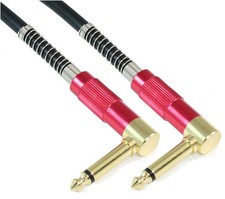 6 inch Premium 1/4inchinch ANGLED MONO TS Guitar Cable Male to Male 18AWG