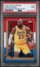 2025 TOPPS CHROME RED WHITE & BLUE REFRACTOR #127 LEBRON JAMES PSA 9