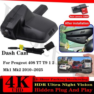 4K HD 2160P Wifi DVR Dash Cam Camera For Peugeot 408 T7 T9 1 2 Mk1 Mk2 2010-2025