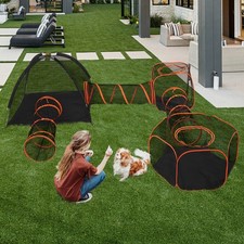 6in1 Portable Cat Play Tent with Tunnels, Cat Houses for Indoor / Outdoor
