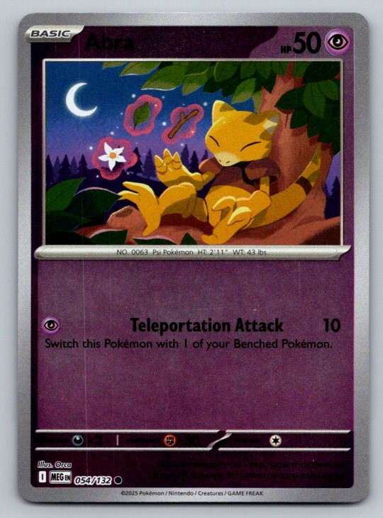 Abra ME01: Mega Evolution 054/132 NM Reverse Holo