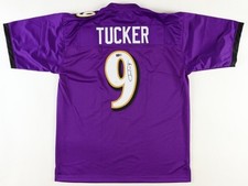 JUSTIN TUCKER BALTIMORE RAVENS #9 SIGNED JERSEY - JSA WITNESSED HOLO