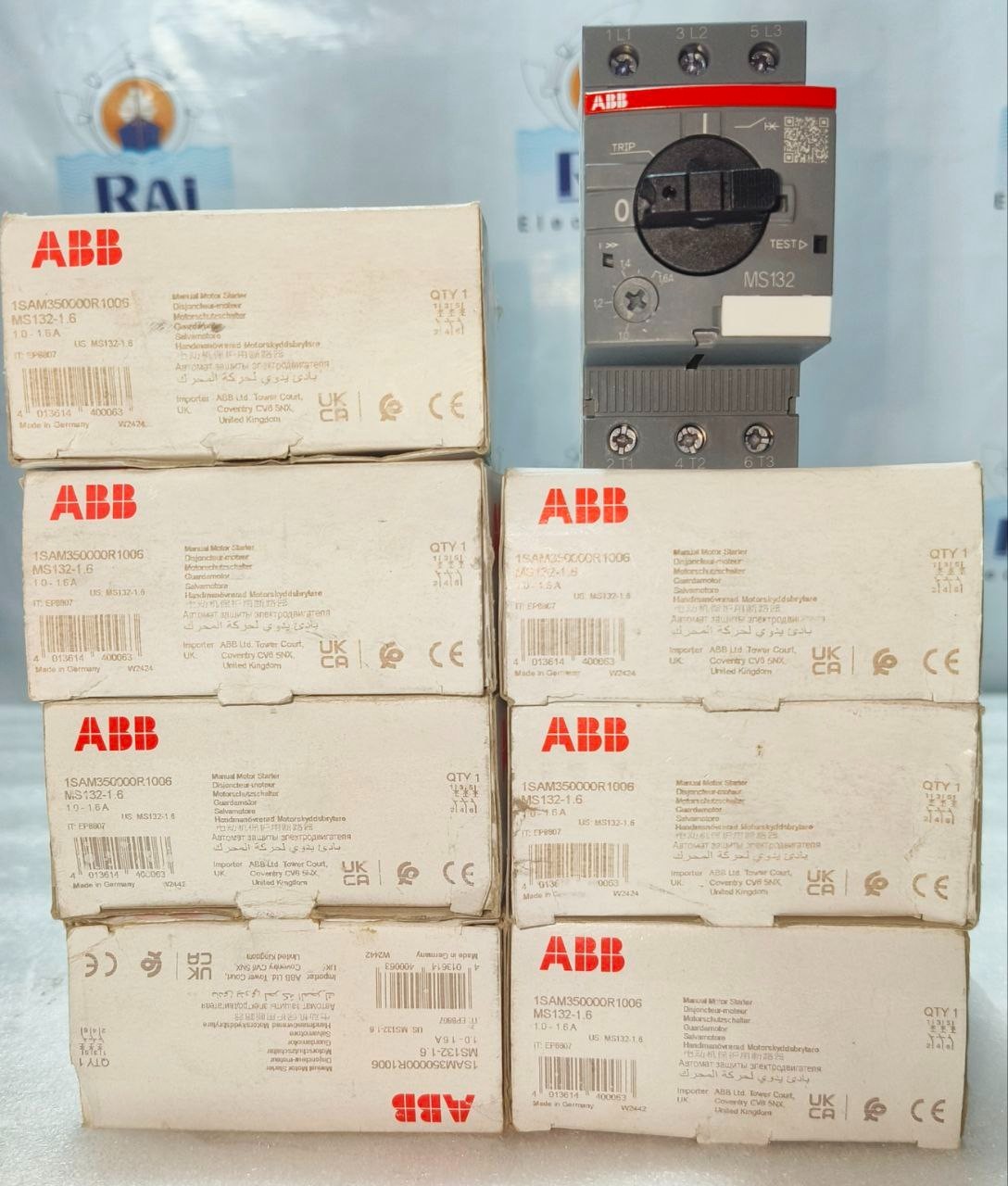ABB MS132-1.6 1.0-1.6A MANUAL MOTORS STARTER 1SAM350000R1006 50/60HZ FREE SHIP
