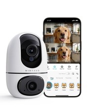 Pet Indoor for Dogs  Cats, 360  PTZ Pet Monitor with Motion Tracking, Dual  L...
