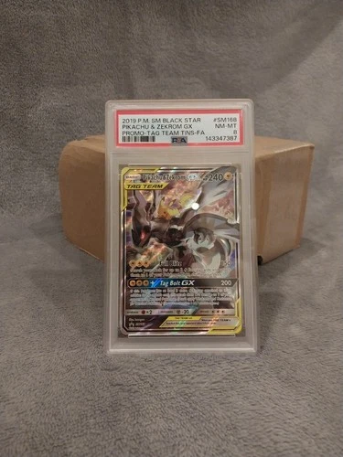 Pokémon TCG 2019 Pikachu and Zekrom GX Promo Tag Team PSA 8 NM-MT #SM168