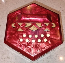 Vintage Concertina / Accordion Made in Italy, Red Pearl Cellulose 20 Button