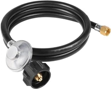 2Ft 5Ft Gas Pit Propane Regulator and Hose Kit, Propane Gas Pit Grill Hose