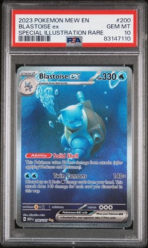 2023 POKEMON MEW EN-151 SPECIAL ILLUSTRATION RARE #200 BLASTOISE EX PSA 10