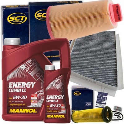 INSPEKTIONSPAKET FILTERSET+MANNOL 5W30 ÖL für MERCEDES C KLASSE W/S203 CLK A209