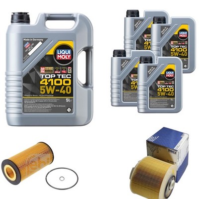 FEBI Inspektionspaket 9L LIQUI MOLY Top Tec 4100 5W-40 für Audi A6 Avant 4F5