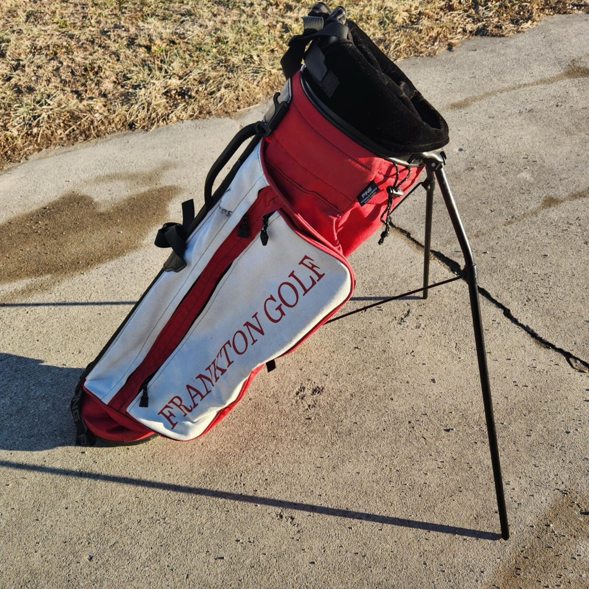 Vintage Ping Karsten FRANKTON EAGLES Golf Stand Bag 4-Way w/ Dual
