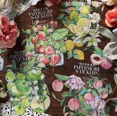 Blume Garten Früchte Floral Transparent Scrapbooking Aufkleber Tagebuch Bujo DIY
