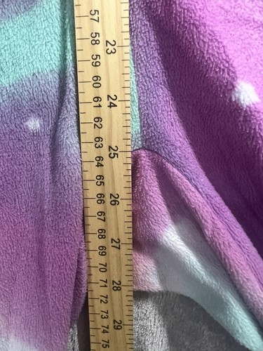 CAT & JACK SZ L 10-12Hooded Unicorn One Piece Fleece Sleeper Girls Tie Dye Stars - Picture 7 of 8