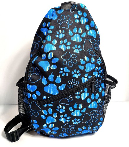 "Zaino imbracatura stampa zampa GreaterGood arcobaleno, blu o multi 9"" x 15,5"" x 3" - Foto 2 di 23