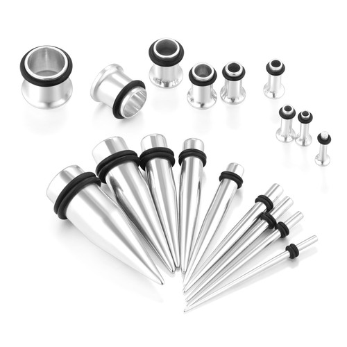 14G-00G 36pcs Tapers and Tunnels Ear Gauge Stretching Kit Surgical Stainless ... - Picture 2 of 4