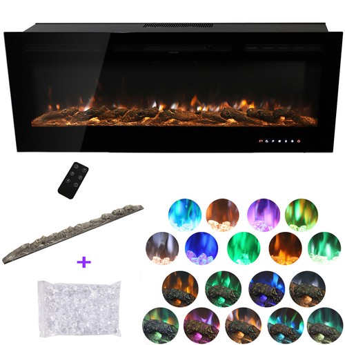 Fireplace 70" Electric Media Wall Fire HD LED Mantel Inset/Insert/Wall