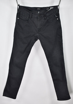 Replay Anbass M914 Slim Fit Black Men's Skinny Jeans size W34/L32