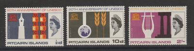 PITCAIRN ISLANDS 1966 UNESCO - U.N.E.S.C.O. 3 VAL MNH MF78253