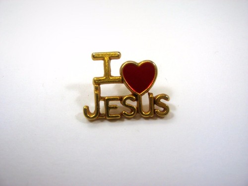 vintage collectible pin: i heart jesus i love jesus