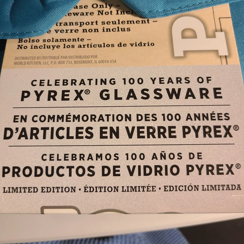 Pyrex Portables 13x9 3 Qt Pocket Insulated Carrying Bag Special Edition 100th  - Image 3 of 4